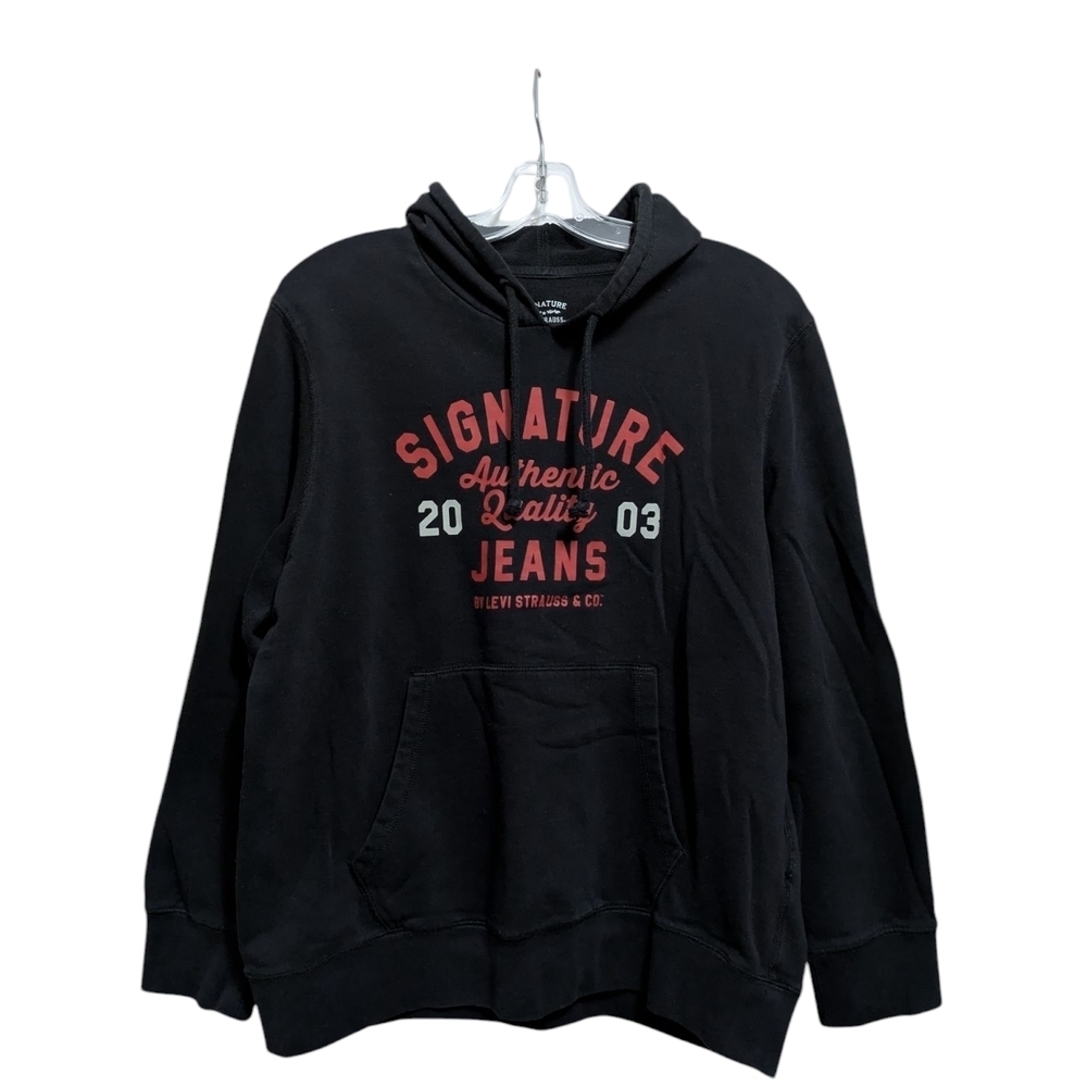 Signature Men's Black Hoodie Size Medium